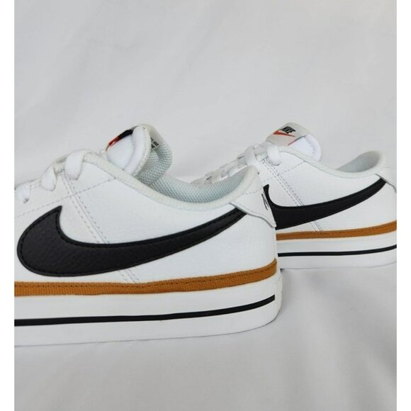 10 WOMEN'S NIKE COURT LEGACY WHITE / BLACK OCHRED DH3161-100 SNEAKERS - Picture 6 of 10